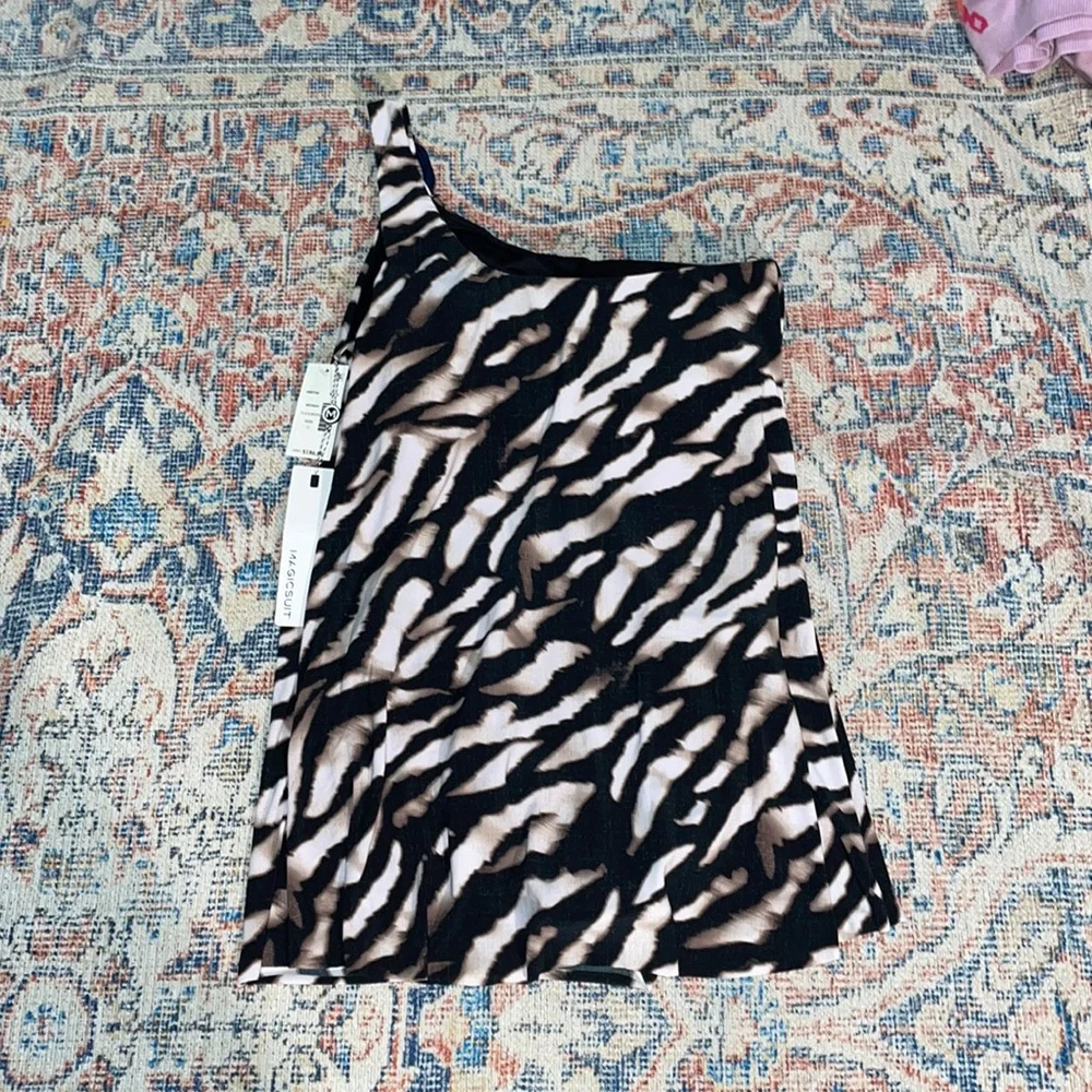 Magicsuit Zimbabwe Amal Animal Print One Piece Swim Dress SZ 12 NWT - Picture 6 of 8